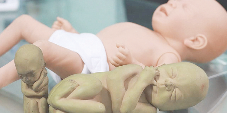 Bebés y chaleco simulador de embarazo