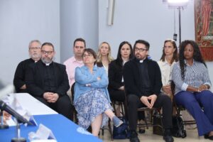Durante la conferencia de prensa sobre la instalación de la Comisión de Transparencia para tratar abusos en la Arquidiócesis de Panamá.