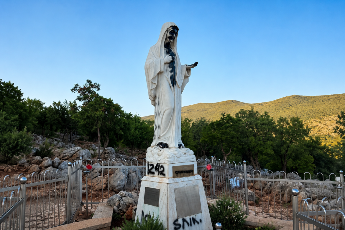 Investigan acto de vandalismo e incendio en un santuario mariano de Medjugorje